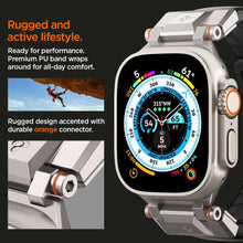 Заредете изображение във визуализатора на галерията – Spigen Durapro Armor PU Strap for Apple Watch 4/5/6/7/8/9/SE/Ultra 1/2 (42 / 44 / 45 / 49 mm) - Black
