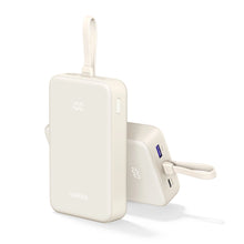 Заредете изображение във визуализатора на галерията – Ugreen PB505 Powerbank 20000mAh 22.5W USB-C USB-A Built-in USB-C Cable - White
