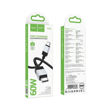 Заредете изображение във визуализатора на галерията – HOCO cable Type C to Type C 3A 60W X110 1 m black
