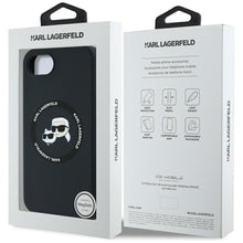 Заредете изображение във визуализатора на галерията – KARL LAGERFELD case for IPHONE 16e compatible with MagSafe KLHMPSE4SKCHTCK (Silicone Double Heads) black
