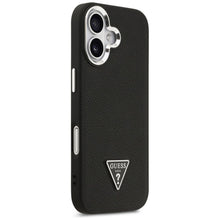 Заредете изображение във визуализатора на галерията – GUESS case for IPHONE 17 compatible with MagSafe GUHMP17SPGTSPSK (Grained PU Triangle Logo) black
