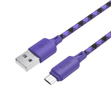Заредете изображение във визуализатора на галерията – Cable USB A to Micro USB Hoco 2,4A 1 m X116 gradient purple
