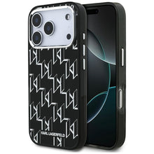 Заредете изображение във визуализатора на галерията – KARL LAGERFELD case for IPHONE 17 Pro Max compatible with MagSafe KLHMP17XHMIKLMEK (IML KL Monogram) black
