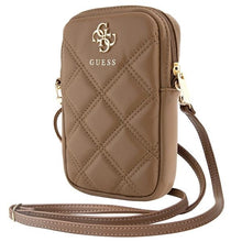 Заредете изображение във визуализатора на галерията – Guess Zip Quilted 4G bag - brown
