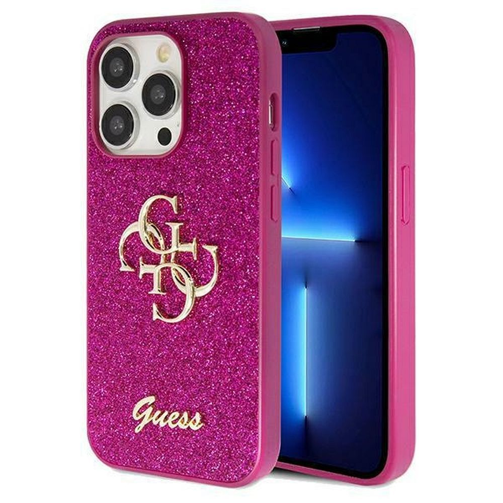 Оригинален гръб GUESS за IPHONE 15 Pro GUHCP15LHG4SGU (Fixed Glitter Big 4G) лилав