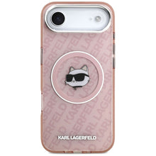 Заредете изображение във визуализатора на галерията – KARL LAGERFELD case for IPHONE 17 Air compatible with MagSafe KLHMP17MHMKBCHOP (IML Choupette Head Logo) pink
