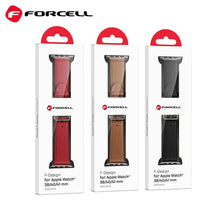Заредете изображение във визуализатора на галерията – FORCELL F-DESIGN FA20 eco leather strap for APPLE Watch 42 / 44 / 45 / 49 mm red
