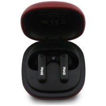 Заредете изображение във визуализатора на галерията – Wireless earphone ENC BMW TWS Leather Metal Logo BMW001139 red
