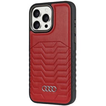 Заредете изображение във визуализатора на галерията – Audi Synthetic Leather case with MagSafe for iPhone 14 Pro - red

