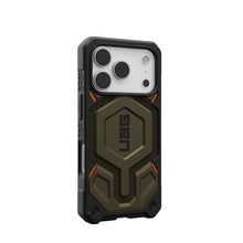 Заредете изображение във визуализатора на галерията – UAG Urban Armor Gear case MONARCH PRO compatible with MagSafe for IPHONE 17 Pro kevlar element green
