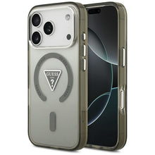 Заредете изображение във визуализатора на галерията – GUESS case for IPHONE 17 Pro Max compatible with MagSafe GUHMP17XHGTMLCGA (IML Gradient W/ Triangle Logo) khaki
