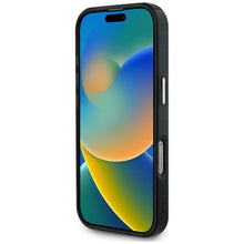 Заредете изображение във визуализатора на галерията – GUESS case for IPHONE 16 Pro compatible with MagSafe GUHMP16LHG4PRTGK (IML Metal Glitter 4G Circle Triangle) black
