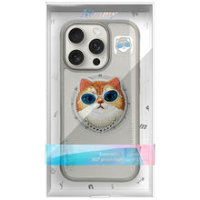 Заредете изображение във визуализатора на галерията – NIMMY case GLASSES COOL CAT compatible with MagSafe for IPHONE 16 Pro gray
