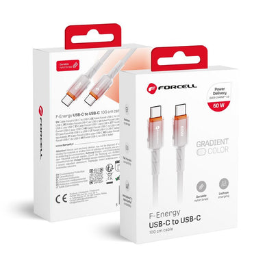 FORCELL F-ENERGY C354 cable Type C to Type C QC4.0 PD 3A 60W Gradient 1 m white
