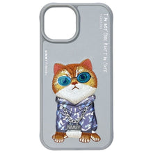 Заредете изображение във визуализатора на галерията – NIMMY case GLASSES COOL CAT for IPHONE 15 gray
