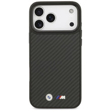 Заредете изображение във визуализатора на галерията – BMW case for IPHONE 17 Pro Max compatible with MagSafe BMHMP17X24CFMMK (Kevlar Matt) black
