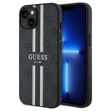 Оригинален гръб GUESS за IPHONE 15 compatible with MagSafe GUHMP15SP4RPSK (4G Printed Stripes) черен