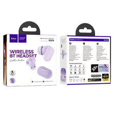 Заредете изображение във визуализатора на галерията – HOCO wireless earphone bluetooth TWS EQ19 purple
