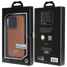 Заредете изображение във визуализатора на галерията – Audi Synthetic Leather case with MagSafe for iPhone 14 Pro - brown
