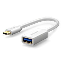 Заредете изображение във визуализатора на галерията – Ugreen US154 30702 USB-A 3.0 (female) / USB-C 3.0 (male) OTG adapter - white

