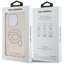 Заредете изображение във визуализатора на галерията – KARL LAGERFELD case for IPHONE 16 Pro Max KLHCP16XHKHDCELP (IML Rhinestones S K Head) pink
