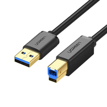 Заредете изображение във визуализатора на галерията – Ugreen US210 30753 Printer Cable USB-A 3.0 / USB-B 5Gbps 1m - Black

