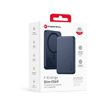 Заредете изображение във визуализатора на галерията – Powerbank compatible with MagSafe Forcell F-Energy Slim F5K9 QC4.0 PD3.0 15W 5000 mAh navy blue
