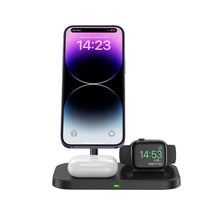 Заредете изображение във визуализатора на галерията – Tech-Protect QI15W-A22 inductive MagSafe charger with 3in1 MagSafe stand for smartphone / Apple Watch / AirPods - black
