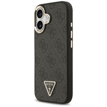 Заредете изображение във визуализатора на галерията – GUESS case for IPHONE 17 compatible with MagSafe GUHMP17SP4GTDGMK (4G PU W/ Triangle Logo) gold black
