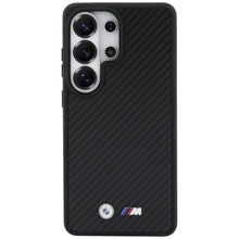 Заредете изображение във визуализатора на галерията – BMW case for SAMSUNG S26 Ultra BMHMS26L24CFMMK (Magnetic Kevlar W/ Logo) black
