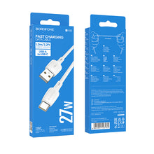 Заредете изображение във визуализатора на галерията – Borofone Cable BX93 Super Power - USB to Type C - 27W 3A 1 metre white
