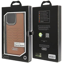 Заредете изображение във визуализатора на галерията – Audi Synthetic Leather case with MagSafe for iPhone 14 Pro Max - brown

