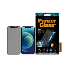 Заредете изображение във визуализатора на галерията – PanzerGlass E2E Super+ Microfracture antibacterial tempered glass for iPhone 12 mini - with black frame
