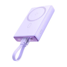 Заредете изображение във визуализатора на галерията – Powerbank Joyroom JR-PBM01 magnetic 10000mAh 20W with stand + Lightning cable - USB-C - purple
