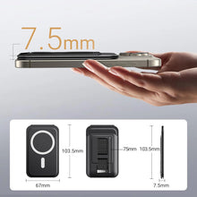 Заредете изображение във визуализатора на галерията – Ugreen Magnetic Wallet 45166 magnetic MagSafe with stand and finger holder - black
