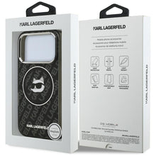 Заредете изображение във визуализатора на галерията – KARL LAGERFELD case for IPHONE 17 Pro Max compatible with MagSafe KLHMP17XHMKBCHOK (IML Choupette Head Logo) black
