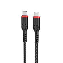 Заредете изображение във визуализатора на галерията – HOCO cable Type C to Type C 3A 60W X59 3 m black
