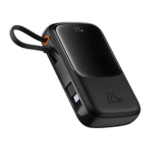 Заредете изображение във визуализатора на галерията – Baseus Qpow Pro+ 10000mAh 22.5W powerbank with built-in USB-C cable and display - black
