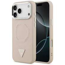 Заредете изображение във визуализатора на галерията – GUESS case for IPHONE 17 Pro Max compatible with MagSafe GUHMP17XPSDTSCMP (PU W/ Triangle Logo) pink
