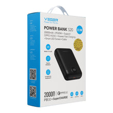 Заредете изображение във визуализатора на галерията – Powerbank Veger S20 (W2081) PD QC3.0 2A 22,5W 20000 mAh black

