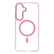 Заредете изображение във визуализатора на галерията – Case for Samsung S25 FE / S26 FE Frame Clear Hybrid Mag Cover compatible with MagSafe powder pink
