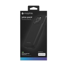 Заредете изображение във визуализатора на галерията – Mophie Juice Pack case for iPhone 15 Pro with built-in 2400 mAh power bank - black
