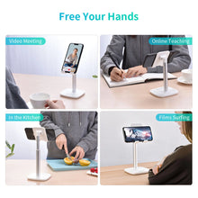 Заредете изображение във визуализатора на галерията – Choetech H035 aluminum stand for a phone or tablet with adjustment - white and silver
