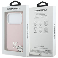 Заредете изображение във визуализатора на галерията – KARL LAGERFELD case for IPHONE 17 Pro compatible with MagSafe KLHMP17L5PGFKHGP (PU FW W/ KHead Logo) pink
