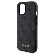 Заредете изображение във визуализатора на галерията – Guess 4G Metal Logo case set for iPhone 15 + 5000mAh MagSafe power bank - black
