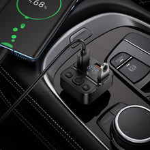 Заредете изображение във визуализатора на галерията – Car transmitter bluetooth Hoco USB A + USB C QC PD 35W E87 black
