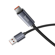 Заредете изображение във визуализатора на галерията – Cable USB A to USB C Hoco 5A with display 1 m X112 black
