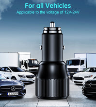 Заредете изображение във визуализатора на галерията – Choetech TC0010 USB-C USB-A PD 63W car charger - black
