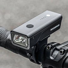 Заредете изображение във визуализатора на галерията – Rockbros 24510003001 front bicycle light 260 lm + USB-C - USB-A cable - black

