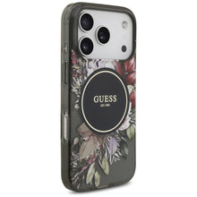Заредете изображение във визуализатора на галерията – GUESS case for IPHONE 17 Pro compatible with MagSafe GUHMP17LHFWBRCESK (IML Flowers with Pearl Strap) black
